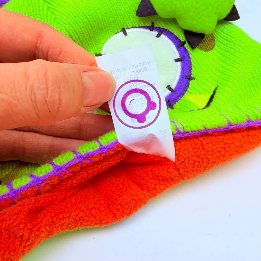 Flipeez Monster Hat Kids OS Lime Green Flapping Ear Beanie Halloween Costume Toy
